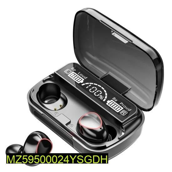 M10 Digital Display Case Earbuds, Black