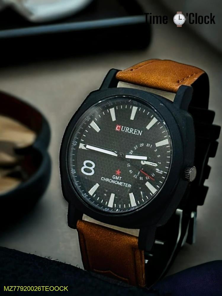 Men's Leather Strap Watch