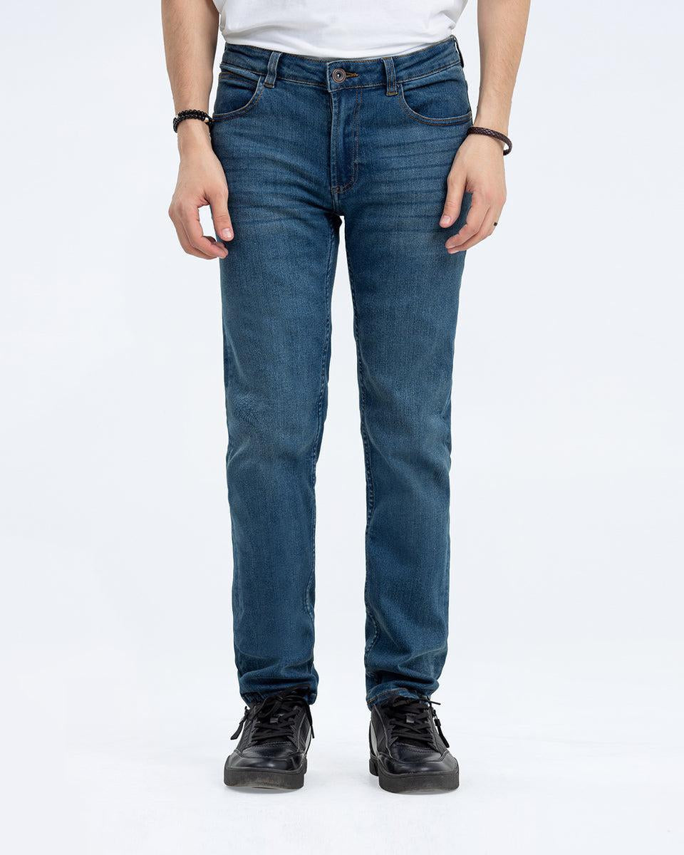 Stylish Men's Denim Jeans - 1 Pc, Plain Pattern - Available in Multiple Sizes